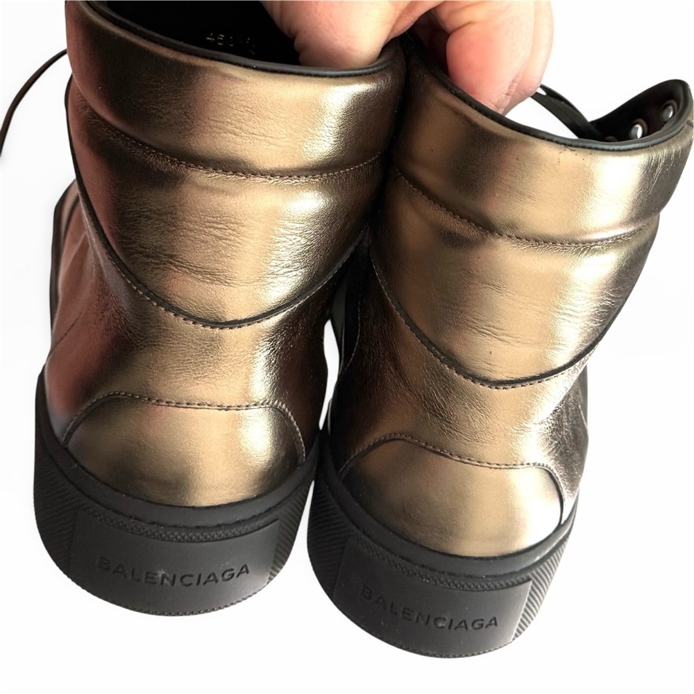 Balenciaga X Vintage Balenciaga Leather Hi-Top Sneakers in Metallic Men's EU 45 - Picture 4 of 7